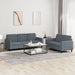 2-delige Loungeset fluweel donkergrijs