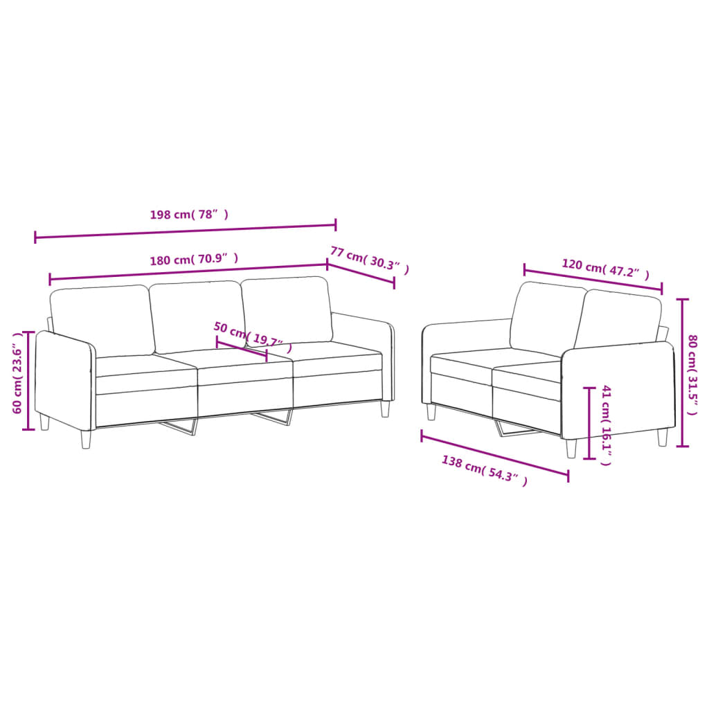 2-delige Loungeset fluweel roze