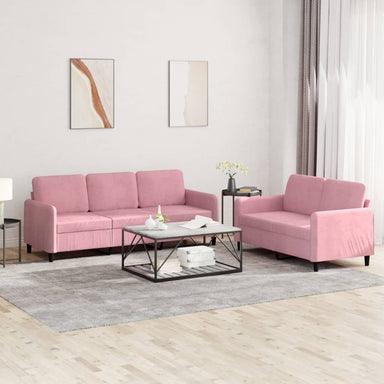 2-delige Loungeset fluweel roze