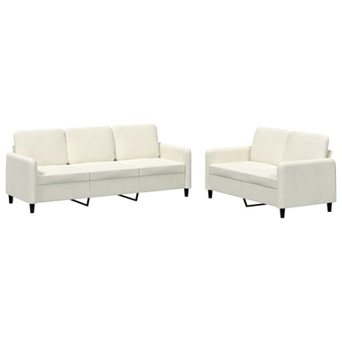 2-delige Loungeset fluweel crèmekleurig