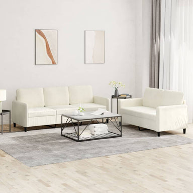 2-delige Loungeset fluweel crèmekleurig
