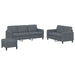 3-delige Loungeset fluweel donkergrijs