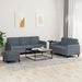 3-delige Loungeset fluweel donkergrijs