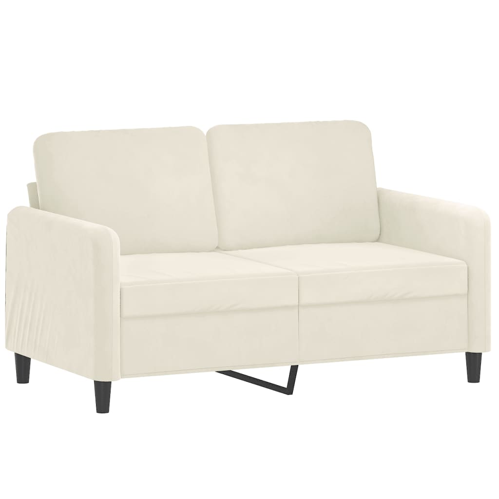 3-delige Loungeset fluweel crèmekleurig