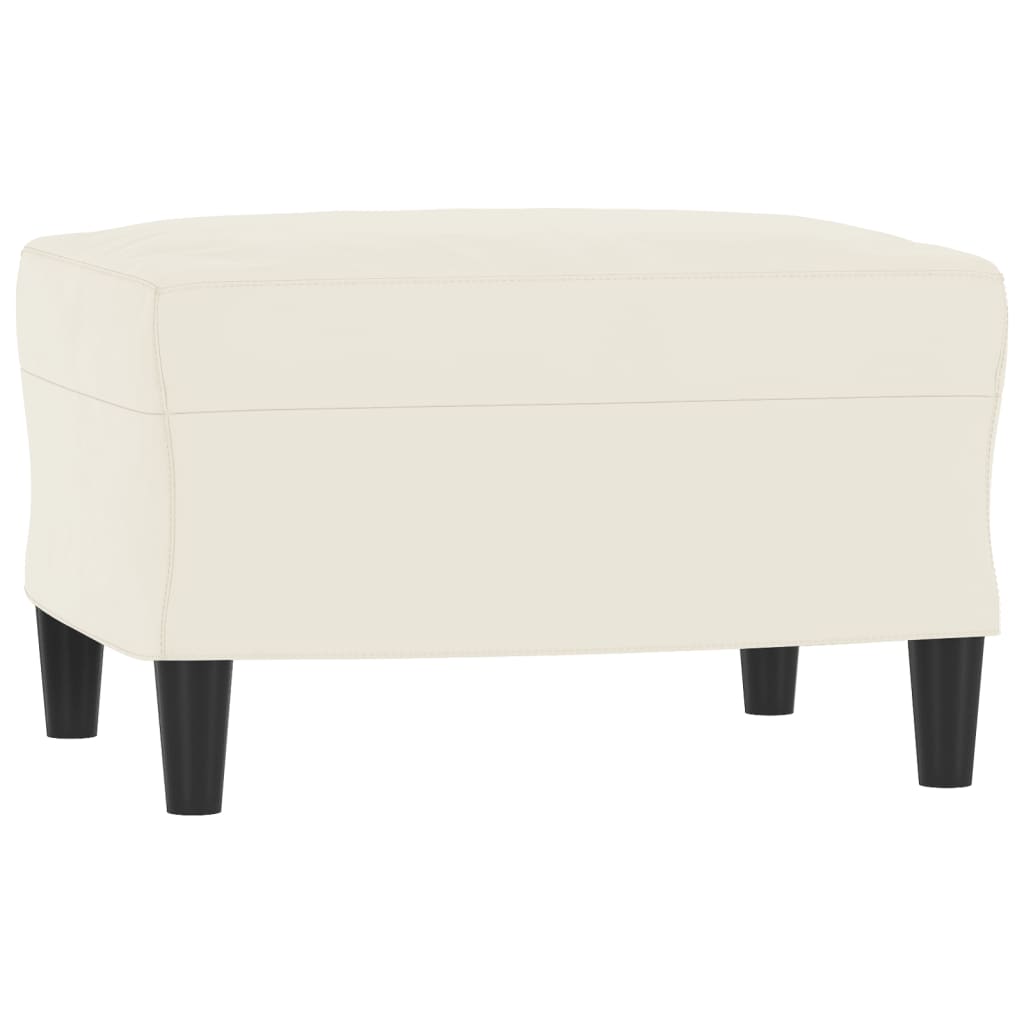 3-delige Loungeset fluweel crèmekleurig