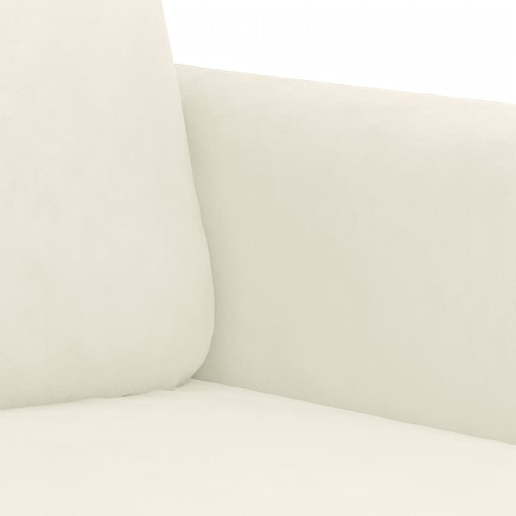3-delige Loungeset fluweel crèmekleurig