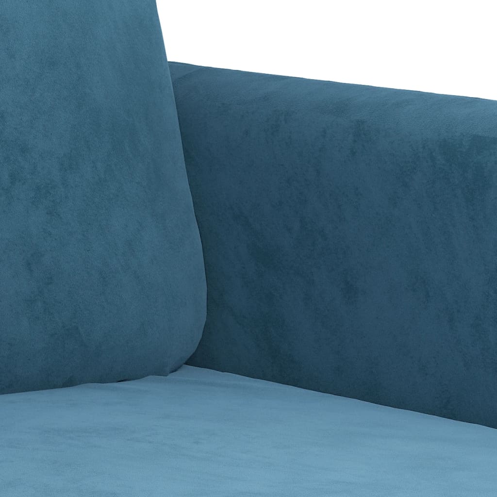3-delige Loungeset fluweel blauw