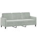 2-delige Loungeset met kussens fluweel lichtgrijs