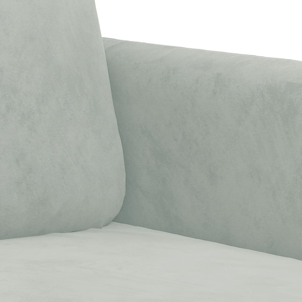 2-delige Loungeset met kussens fluweel lichtgrijs