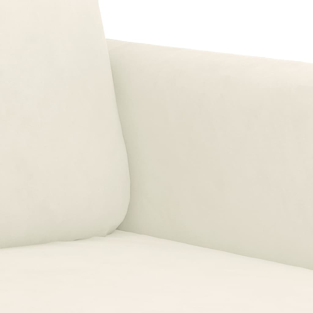 2-delige Loungeset met kussens fluweel crèmekleurig