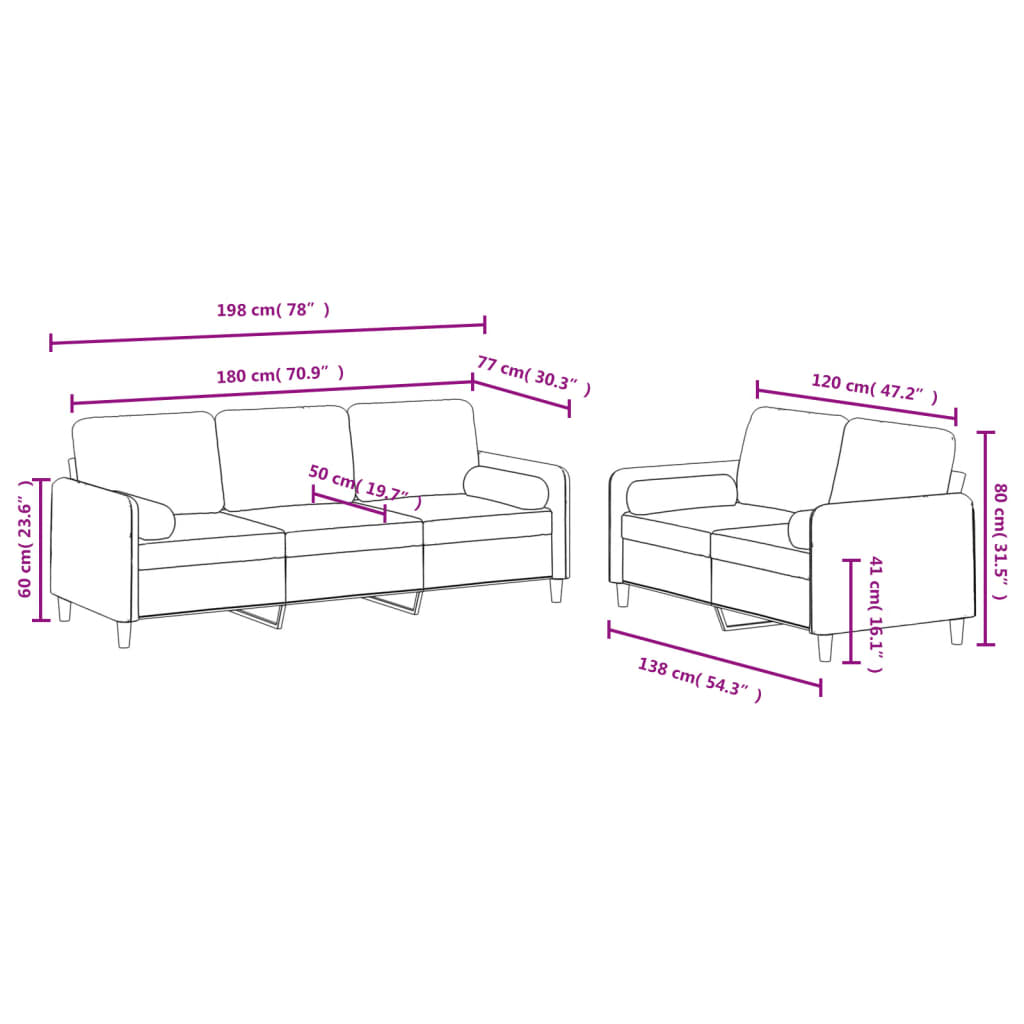2-delige Loungeset met kussens fluweel blauw