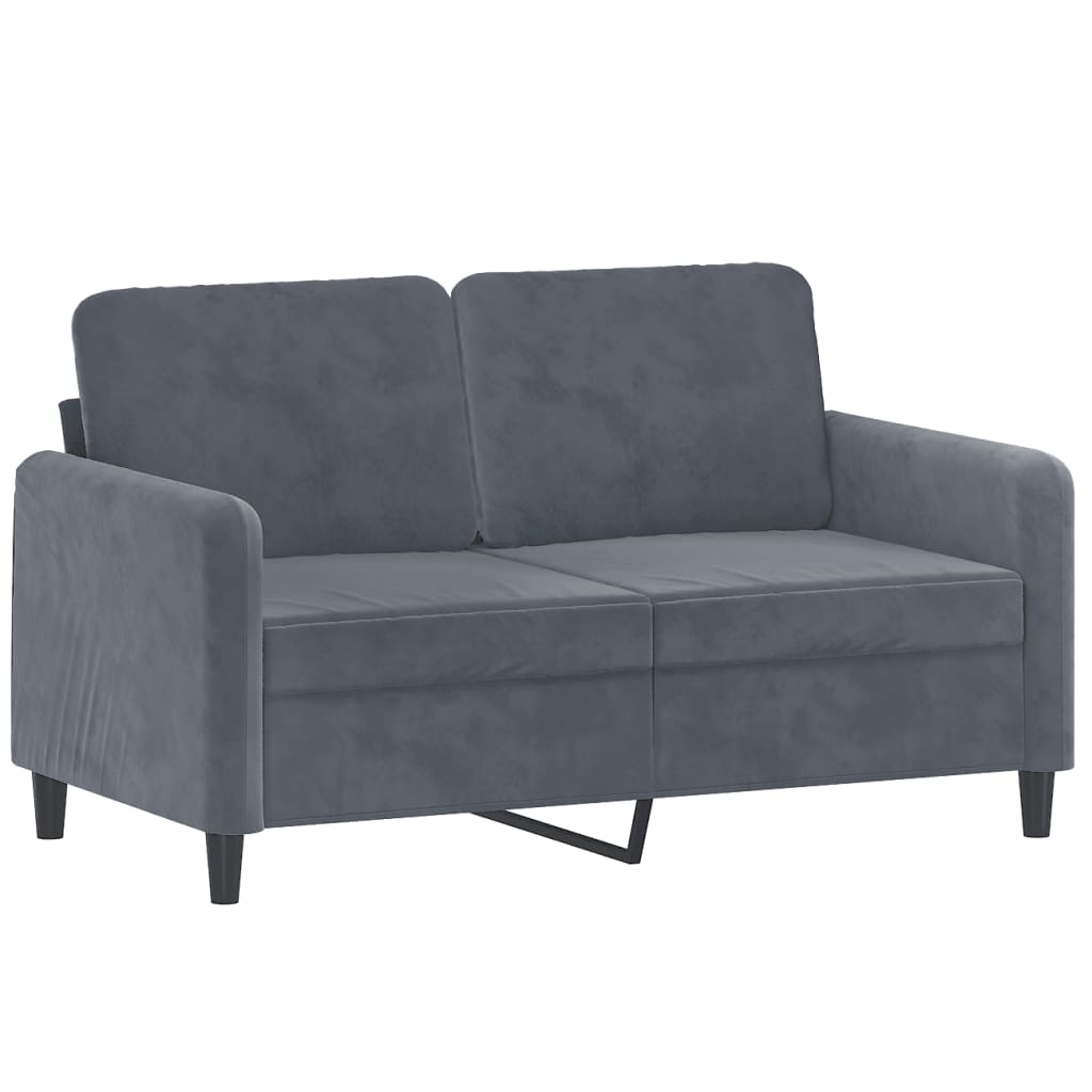 3-delige Loungeset met kussens fluweel donkergrijs