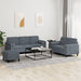 3-delige Loungeset met kussens fluweel donkergrijs