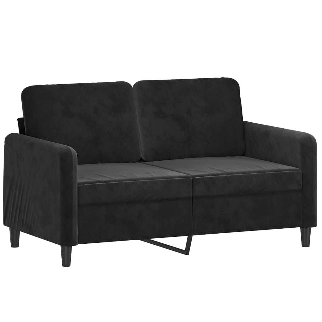3-delige Loungeset met kussens fluweel zwart