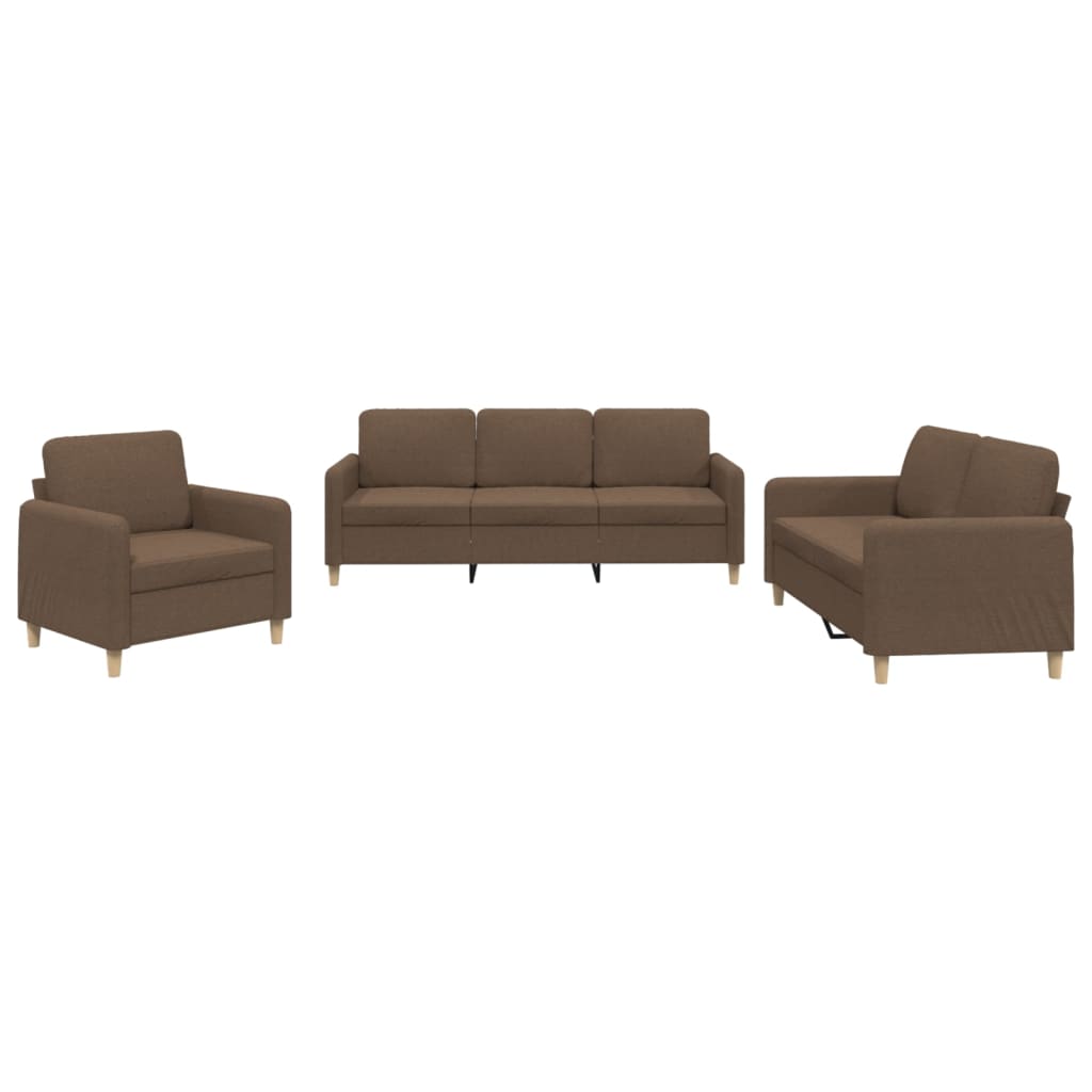 4-delige Loungeset met kussens stof bruin