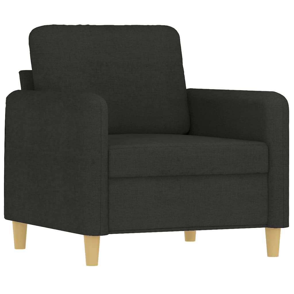 3-delige loungeset met kussens stof zwart