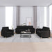 3-delige loungeset met kussens stof zwart