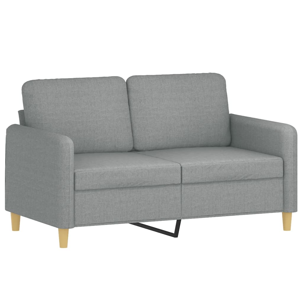 4-delige Loungeset met kussens stof lichtgrijs