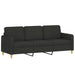 4-delige loungeset met kussens stof zwart