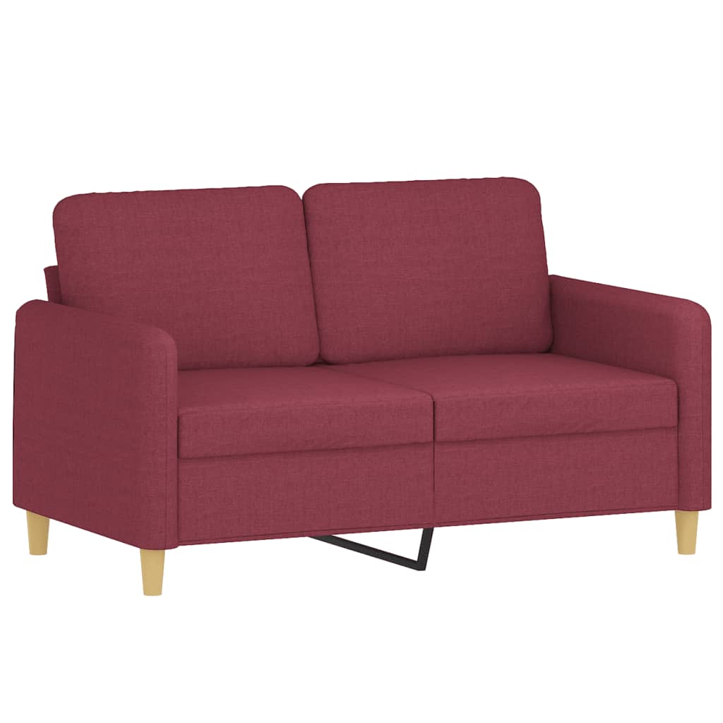 4-delige Loungeset met kussens stof wijnrood