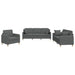 3-delige Loungeset met kussens stof donkergrijs