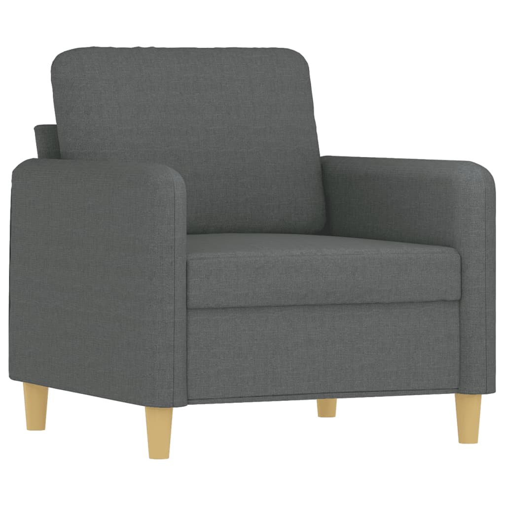 3-delige Loungeset met kussens stof donkergrijs