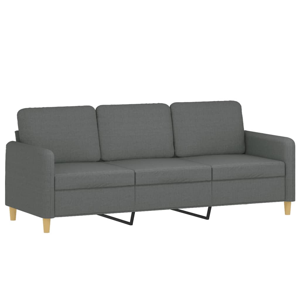 3-delige Loungeset met kussens stof donkergrijs