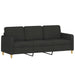 3-delige Loungeset met kussens stof zwart