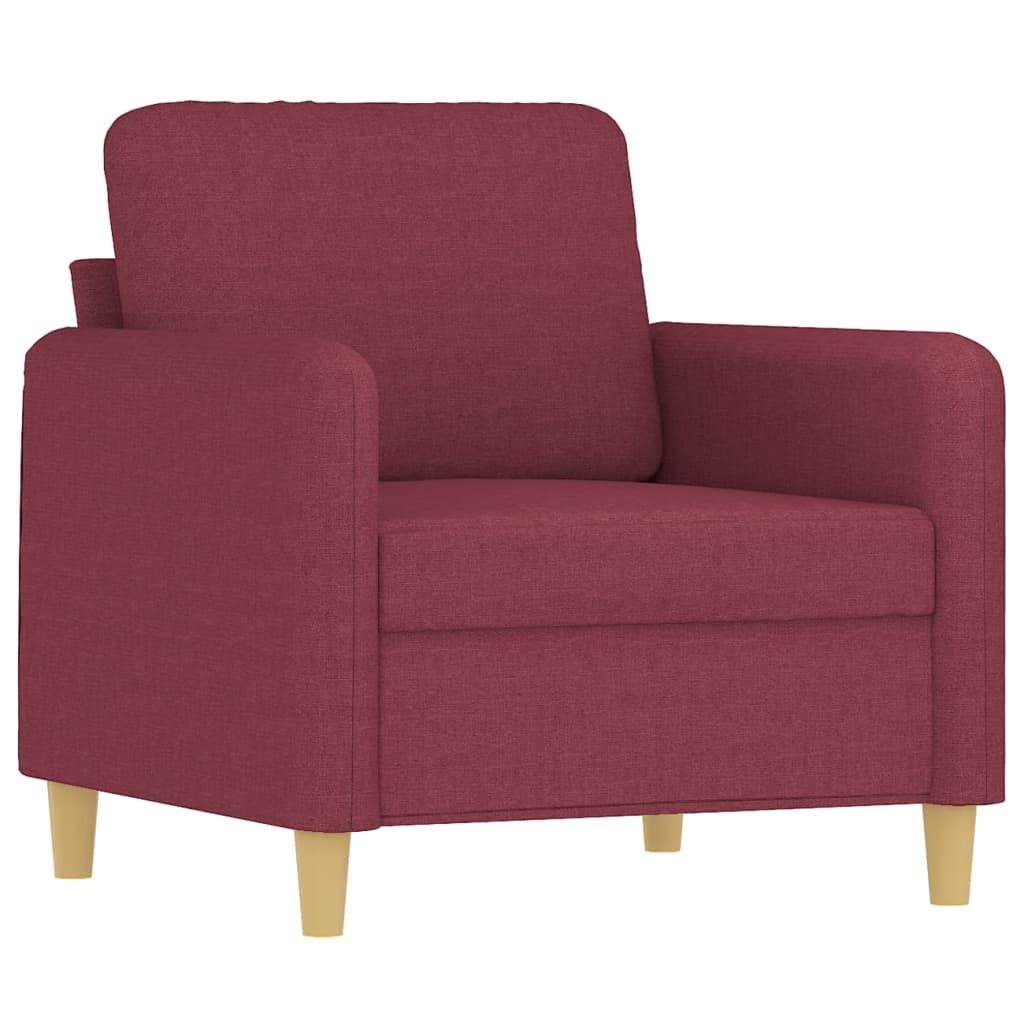 3-delige Loungeset met kussens stof wijnrood