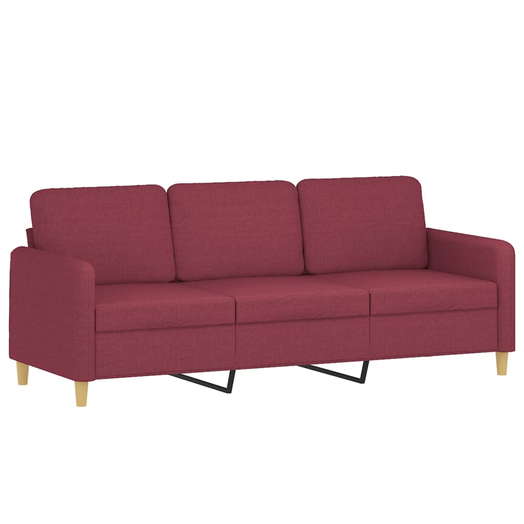 3-delige Loungeset met kussens stof wijnrood