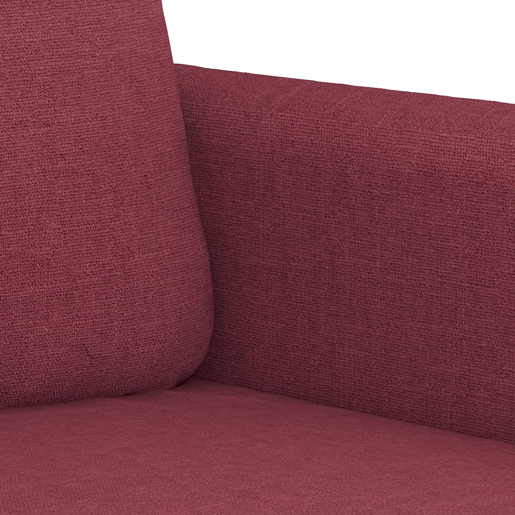 3-delige Loungeset met kussens stof wijnrood