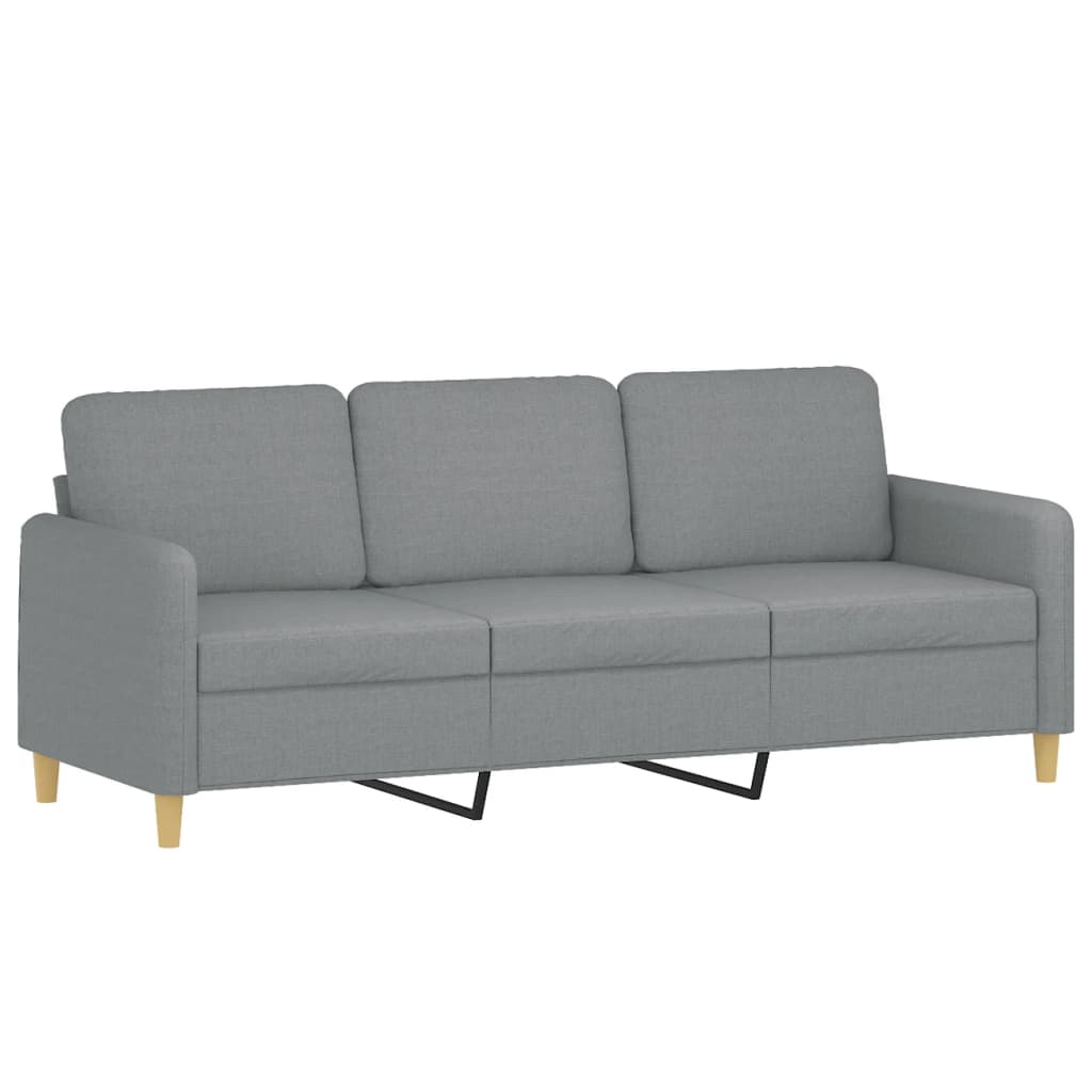 4-delige Loungeset met kussens stof lichtgrijs
