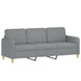 4-delige Loungeset met kussens stof lichtgrijs