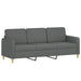 4-delige Loungeset met kussens stof donkergrijs
