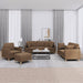 4-delige Loungeset met kussens stof bruin