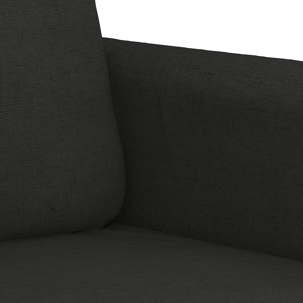 4-delige Loungeset met kussens stof zwart