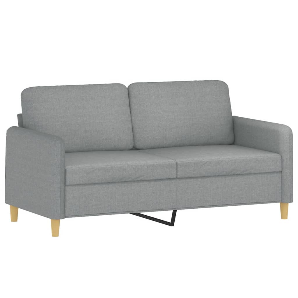 2-delige Loungeset met kussens stof lichtgrijs