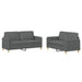 2-delige Loungeset met kussens stof donkergrijs
