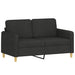 2-delige loungeset met kussens stof zwart