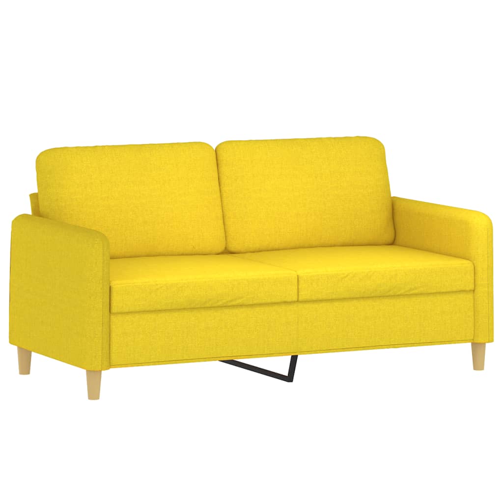 2-delige Loungeset met kussens stof lichtgeel