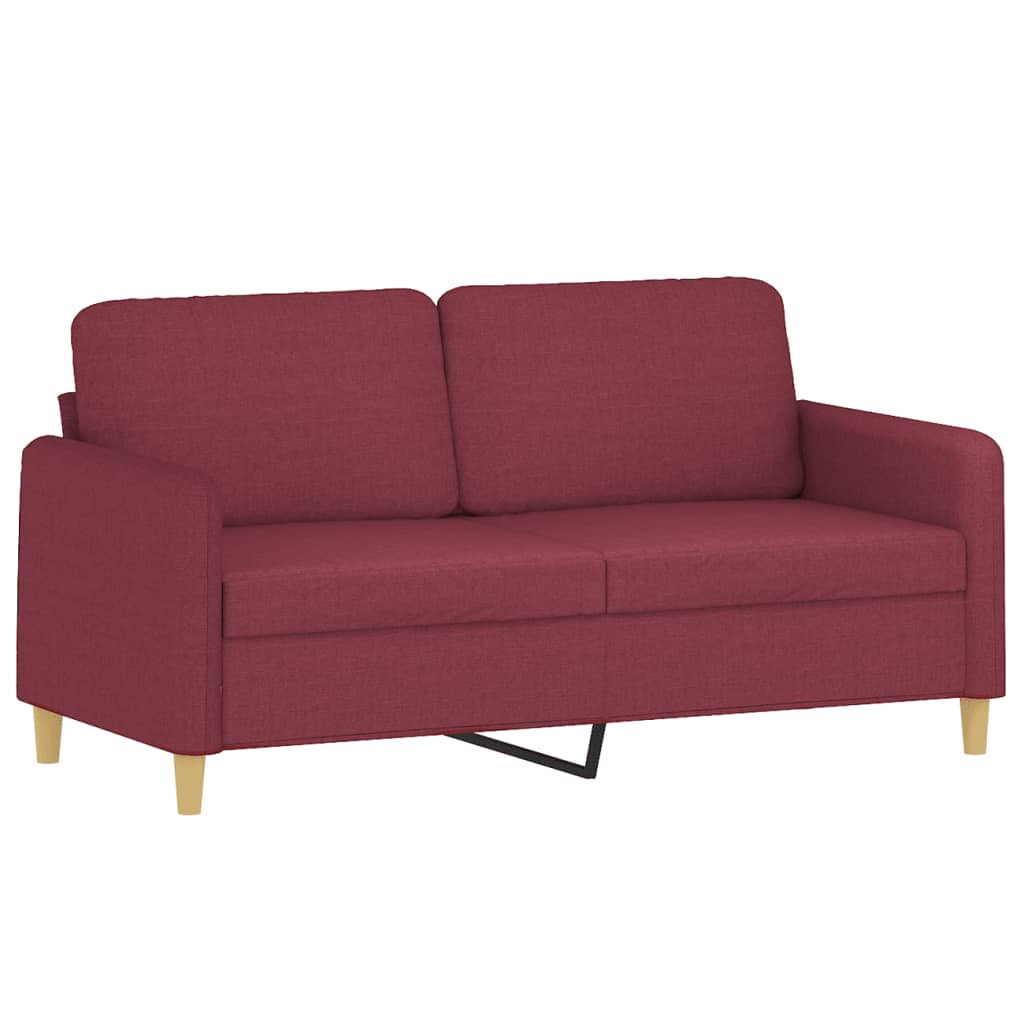 2-delige Loungeset met kussens stof wijnrood