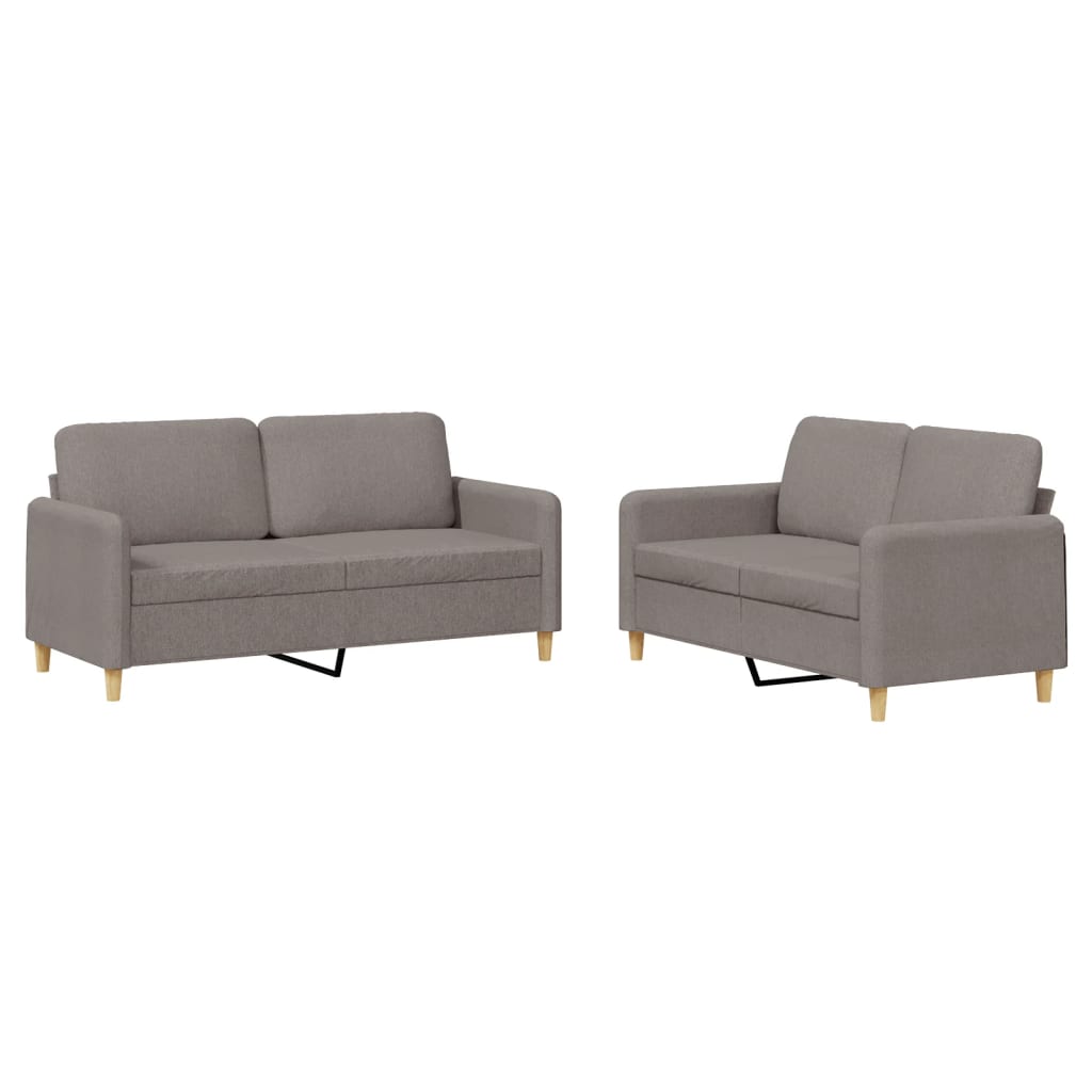 2-delige Loungeset met kussens stof taupe