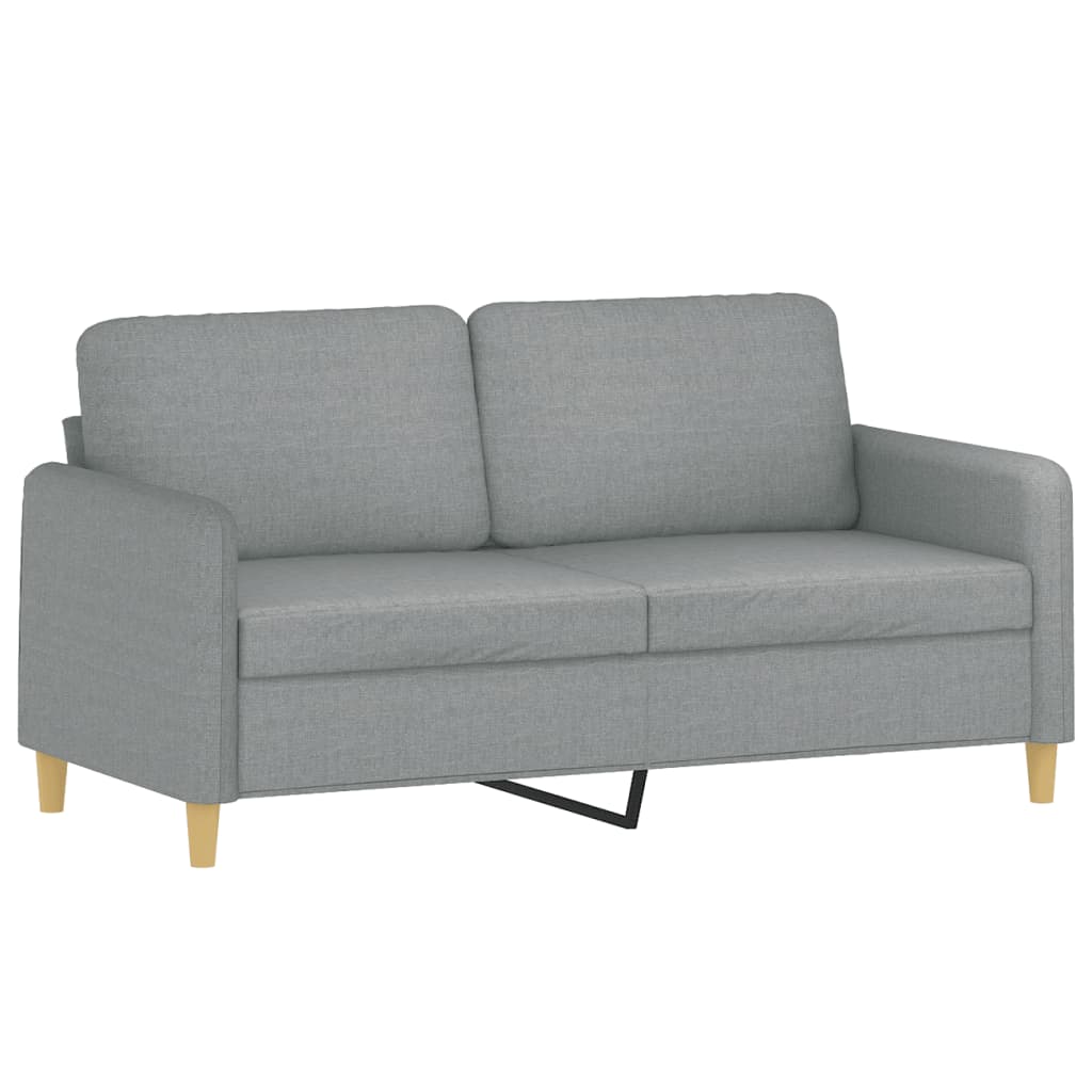 3-delige Loungeset met kussens stof lichtgrijs