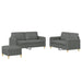 3-delige Loungeset met kussens stof donkergrijs