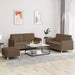 4-delige Loungeset met kussens stof bruin