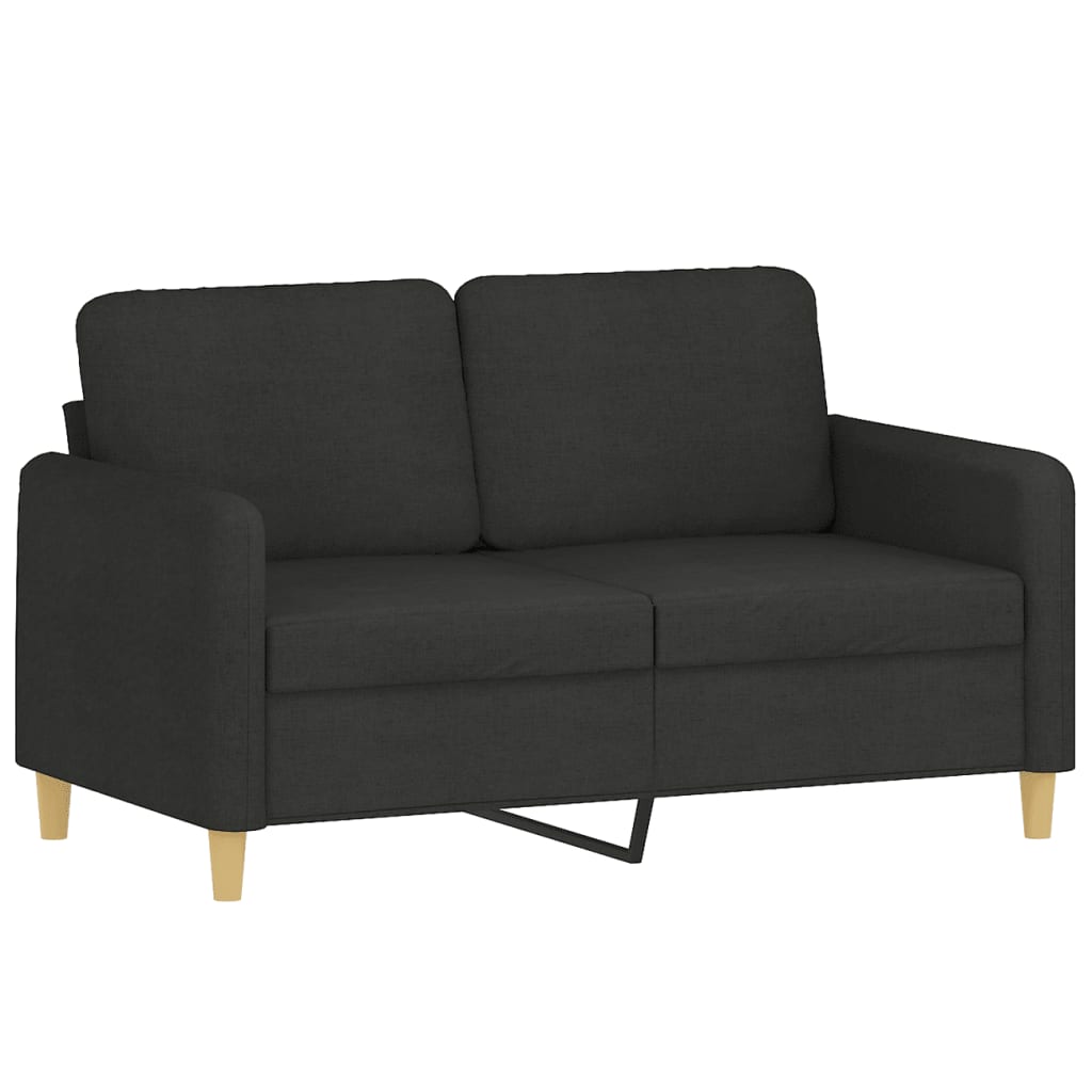 3-delige loungeset met kussens stof zwart
