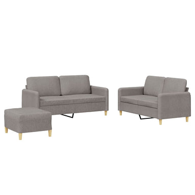 3-delige Loungeset met kussens stof taupe