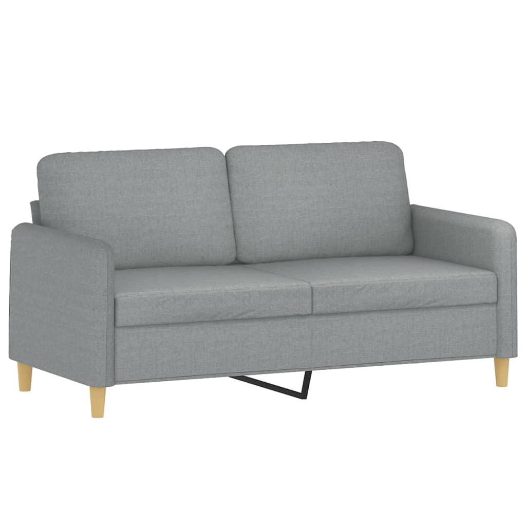 2-delige Loungeset met kussens stof lichtgrijs
