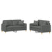 2-delige Loungeset met kussens stof donkergrijs