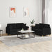 2-delige Loungeset met kussens stof zwart